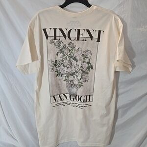 OTL On The Low Vincent Van Gogh Floral Design Graphic T-shirt Men's Size L Beige